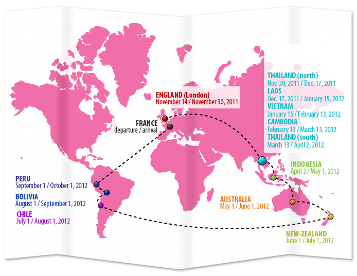 My travel around the world from November 14, 2011 to October 1, 2012